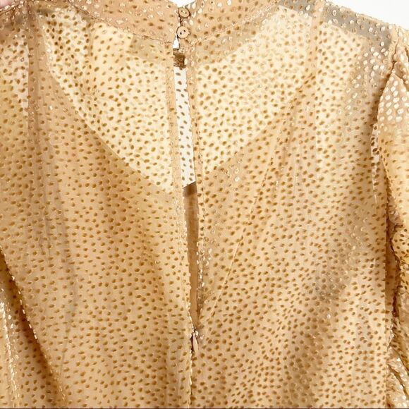 H&M Puff Sleeved Mini Dress in Dark Beige, Size 4 - Picture 10 of 16